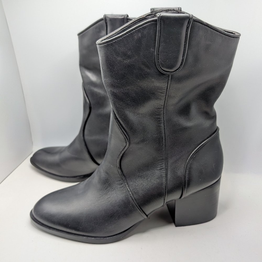 Aerosols Black Leather Boots - Picture 2 of 6